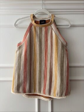 W5 Multicolor Striped Halter Knit Tank